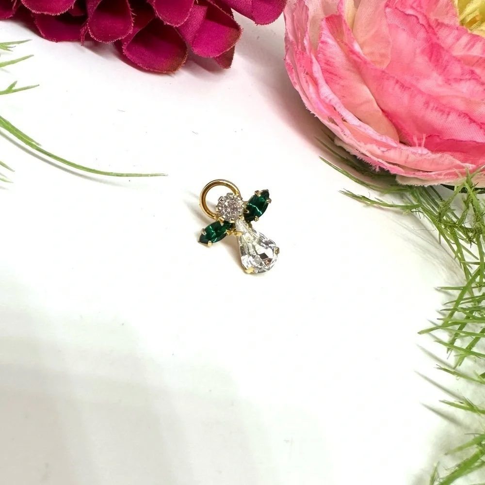 VINTAGE⚜️Dainty Angel Crystal Tack Pin